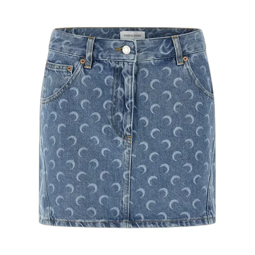 Allover Moon Printed Mini Skirt