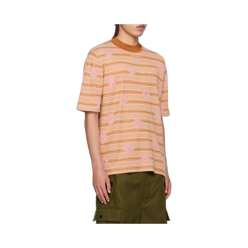 Floral Detailed Striped T-Shirt