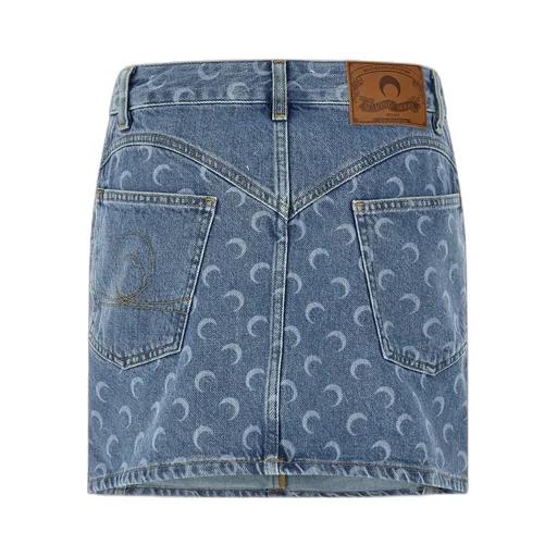 Allover Moon Printed Mini Skirt