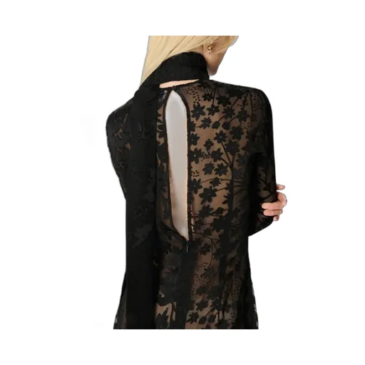 Long-Sleeved High-Necked Long Dress