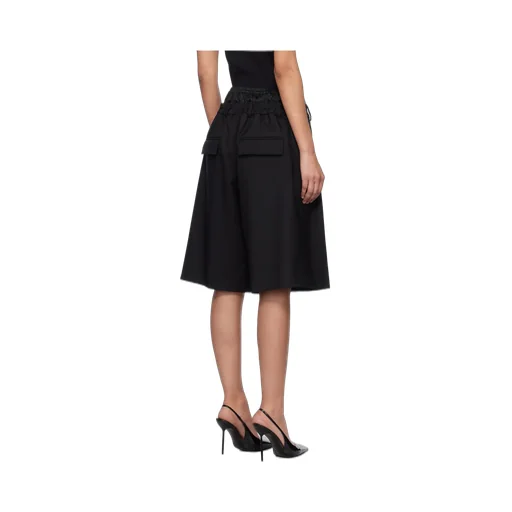 Wide-Leg Twill Shorts