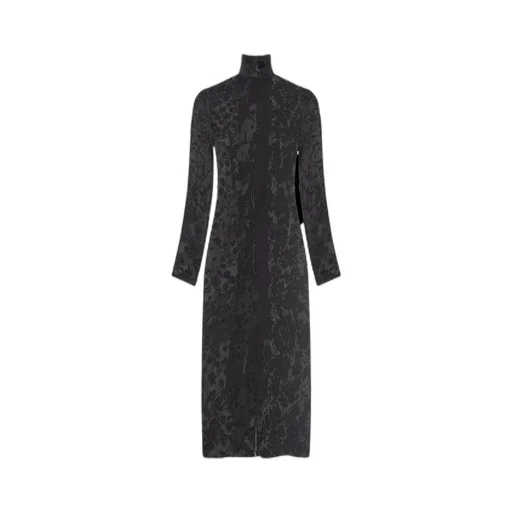 Long-Sleeved High-Necked Long Dress