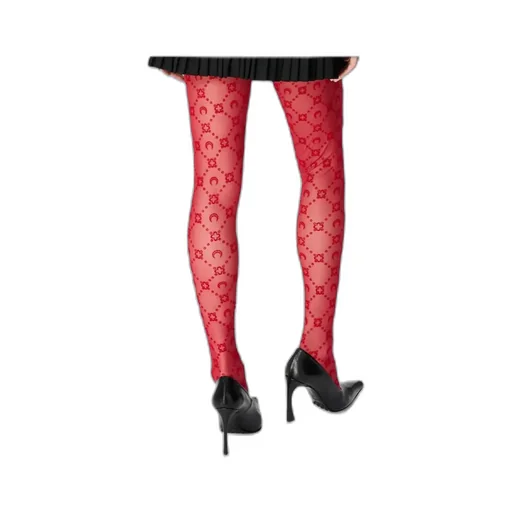 Moonogram Mesh Flock Tights