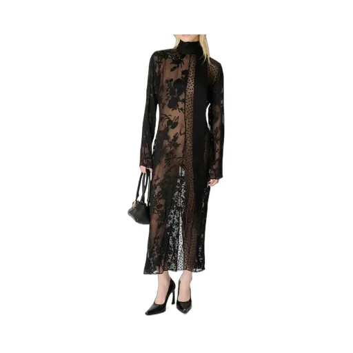 Long-Sleeved High-Necked Long Dress