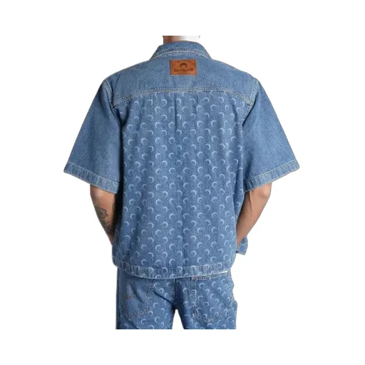 Short-Sleeved Denim Shirt