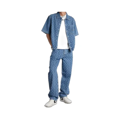 Short-Sleeved Denim Shirt