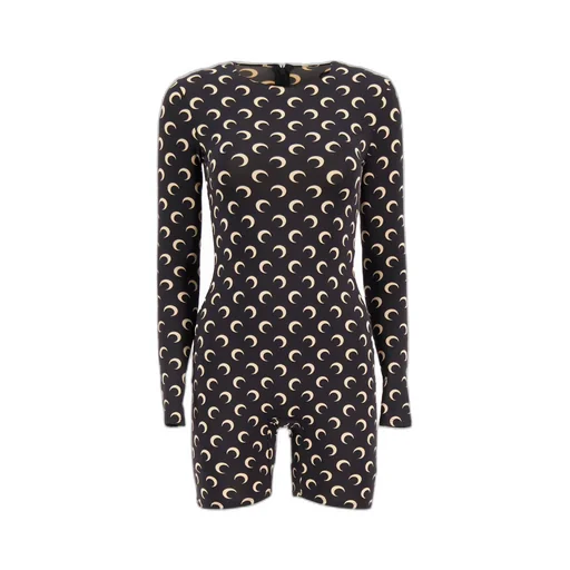 Crescent-Print Long-Sleeve Jumpsuit