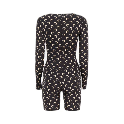 Crescent-Print Long-Sleeve Jumpsuit