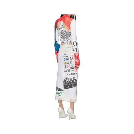 Regenerated T-Shirts And Lace Midi Dress