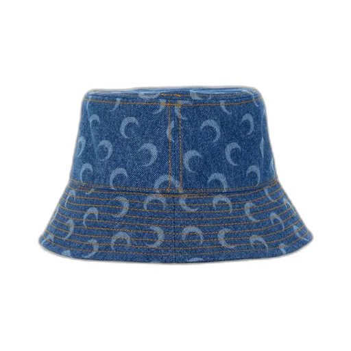 Contrast Stitched Crescent Moon Printed Bucket Hat