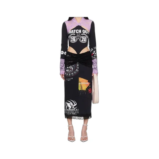 Regenerated T-Shirts & Lace Midi Dress