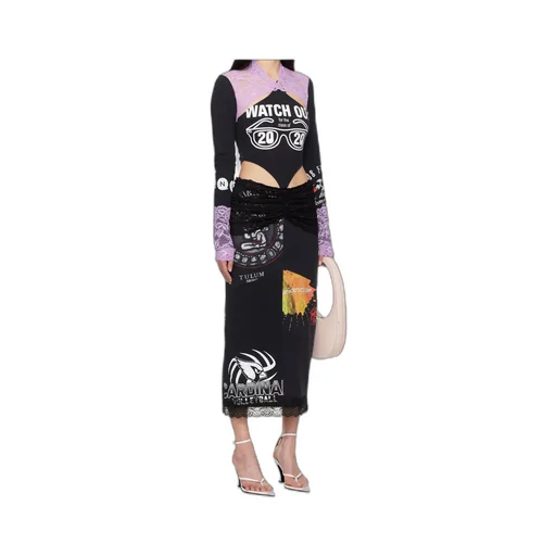 Regenerated T-Shirts & Lace Midi Dress