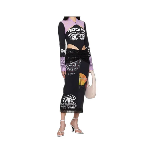 Regenerated T-Shirts & Lace Midi Dress