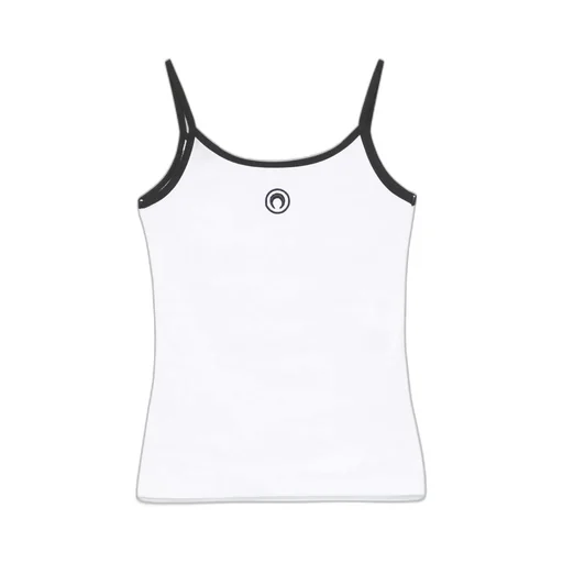 Contrast Trim Moon Logo Ribbed Tank Top