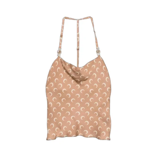 Crescent Printed Satin Top