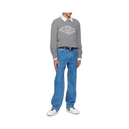 Crescent Moon Printed Loose Fit Jeans