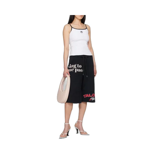 Contrast Trim Moon Logo Ribbed Tank Top
