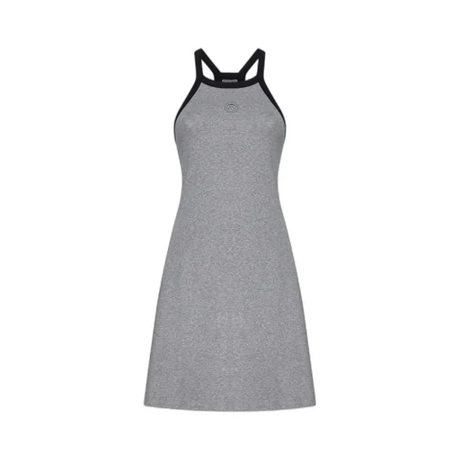 Moon Embroidered Halter-Neck Dress