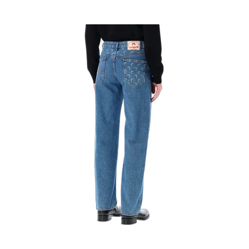 Crescent Moon Printed Loose Fit Jeans