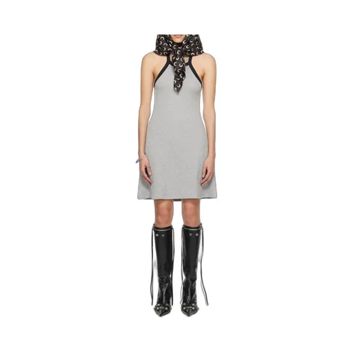 Moon Embroidered Halter-Neck Dress