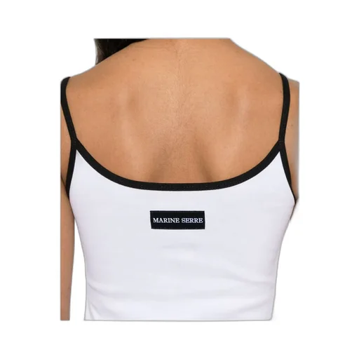 Contrast Trim Moon Logo Ribbed Tank Top