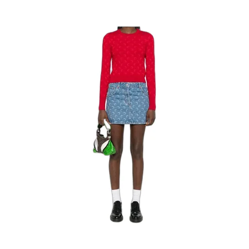 Moon Jacquard Knit Fitted Sweater