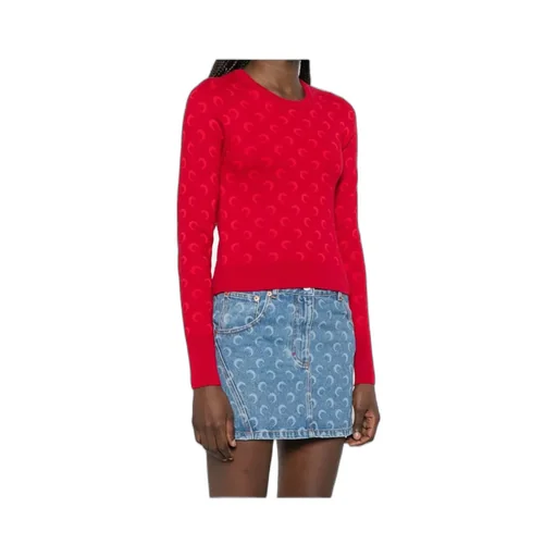 Moon Jacquard Knit Fitted Sweater