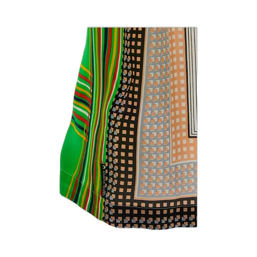 Patchwork Scarf Printed Bowling Shirt