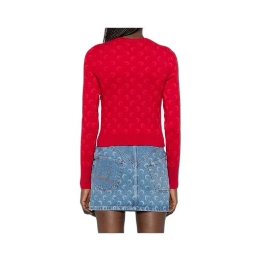 Moon Jacquard Knit Fitted Sweater