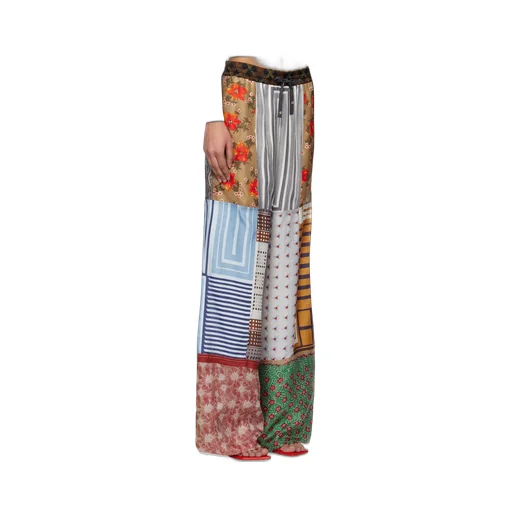 Regenerated Silk-Scarves Trousers