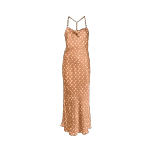 Moon-Print Square Neck Maxi Dress