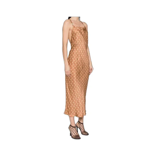 Moon-Print Square Neck Maxi Dress