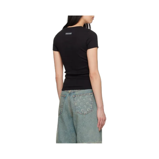 Crescent Moon Embroidered Crewneck T-Shirt