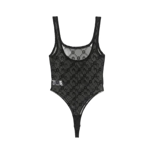 Square Neck Mesh Bodysuit
