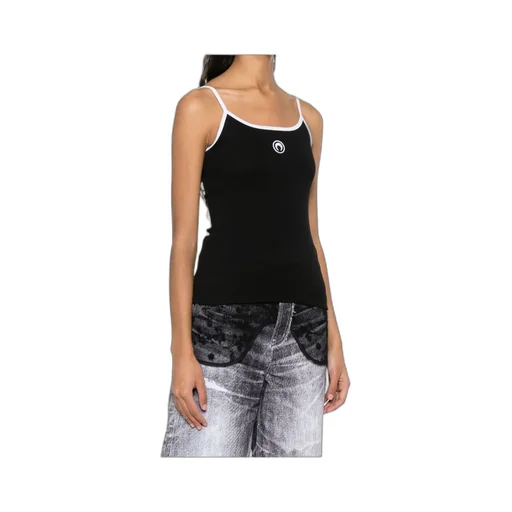 Contrast Trim Moon Logo Ribbed Tank Top