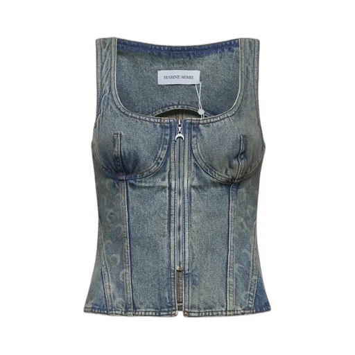 Moon Denim Bustier Top