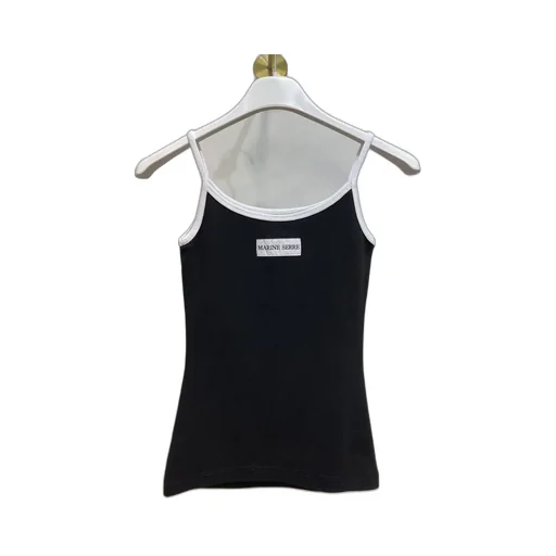 Contrast Trim Moon Logo Ribbed Tank Top