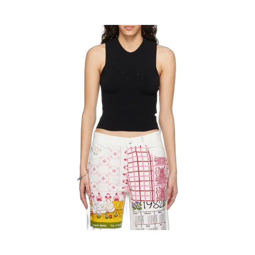 Round Collar Logo Knitted Vest