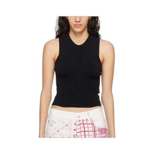 Round Collar Logo Knitted Vest