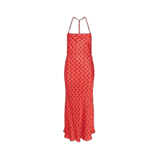 Moon-Print Square Neck Maxi Dress