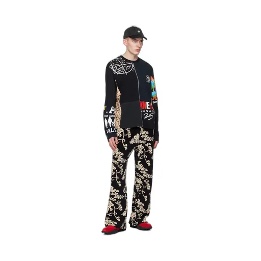 Pattern Jacquard Sweatpants