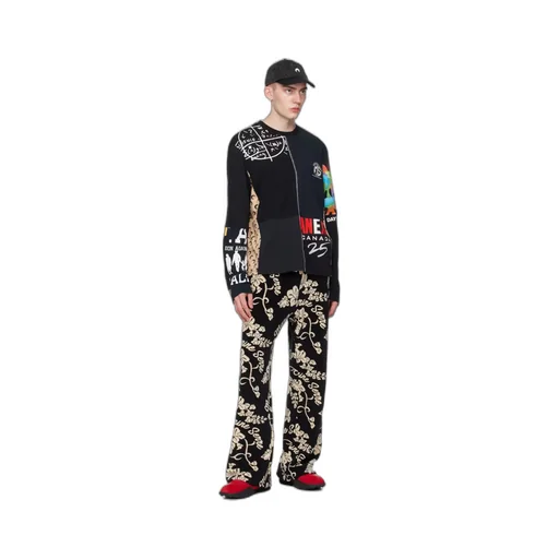 Pattern Jacquard Sweatpants