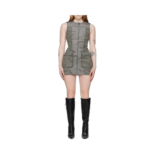 Round-Necked Zipper Dress