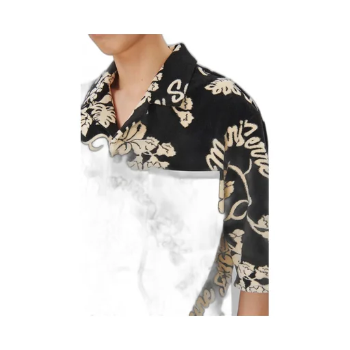 Patterned Jacquard Terry Cloth Shirt