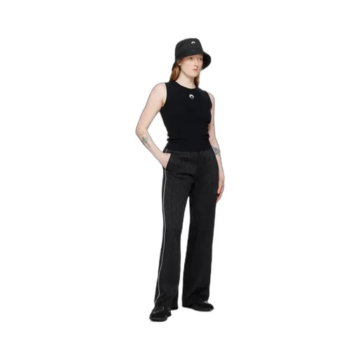 Jacquard Logo Pattern Casual Pants
