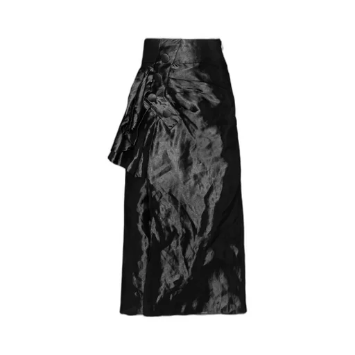 Draped Detailed Midi Skirt