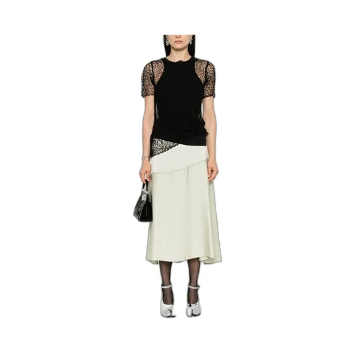 Semi-Sheer Top With Dot Embroidery