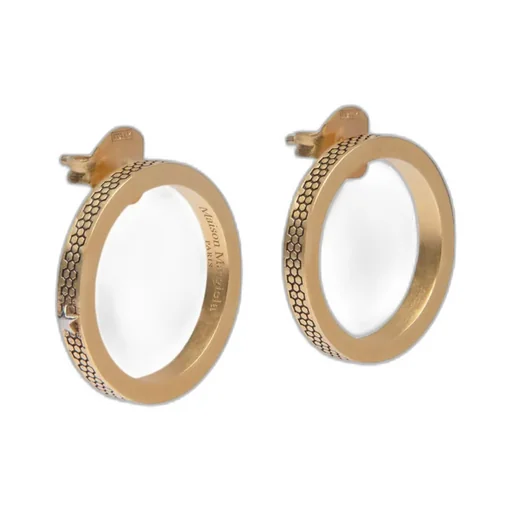 Engraved Circular Stud Earrings