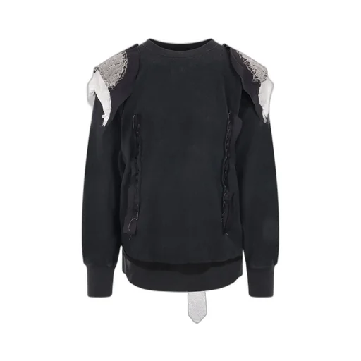 Terry-Cloth Patchwork Sweatshirt