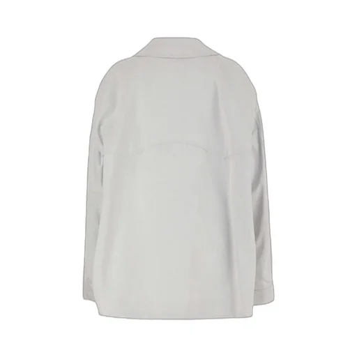 Oversize-Collar Straight Hem Denim Jacket